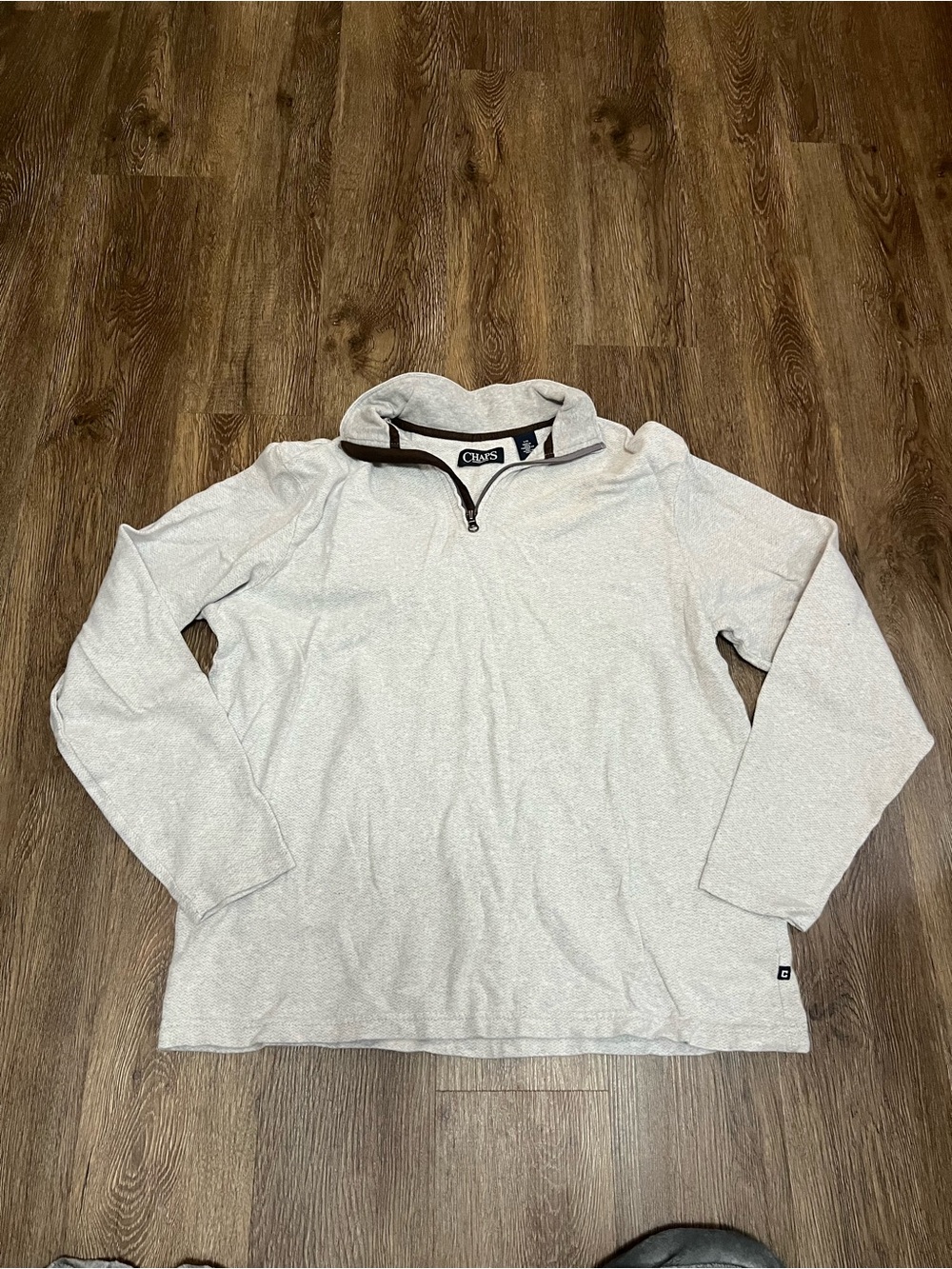 Chaps Heather Gray Half-Zip Pullover